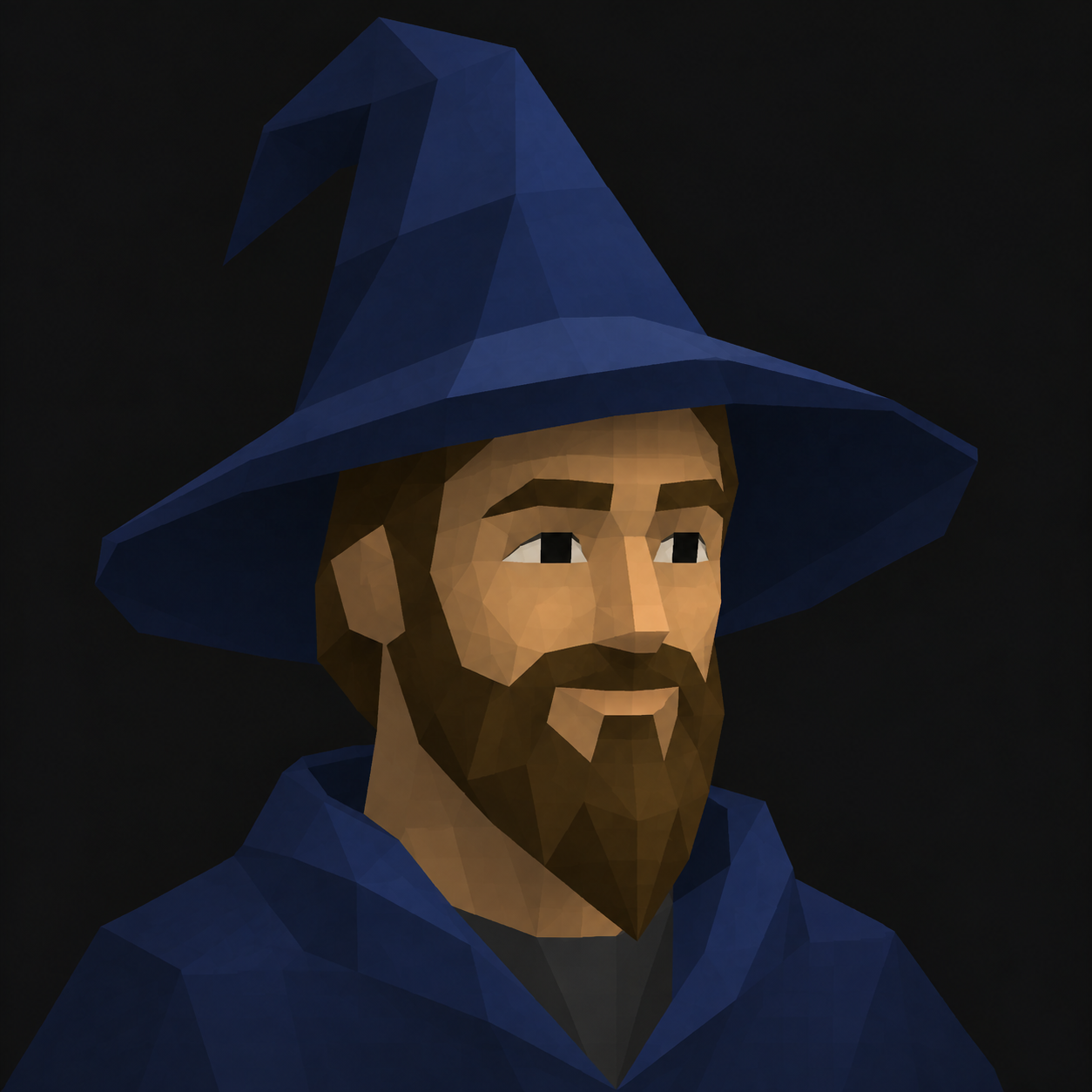 A wizard wearing a blue hat